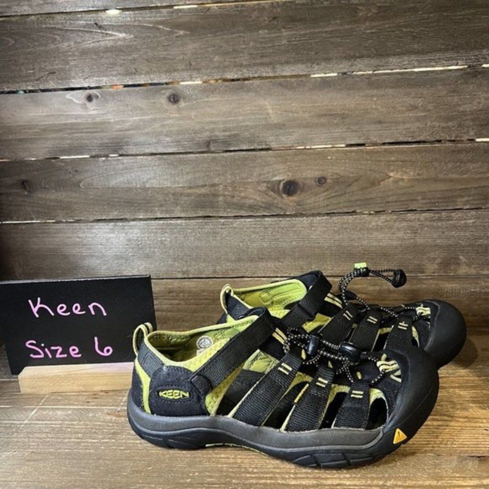 Childrens Big Kids Keen Newport H2 Waterproof Black Shoes Sandals Size‎ 6 Y GUC